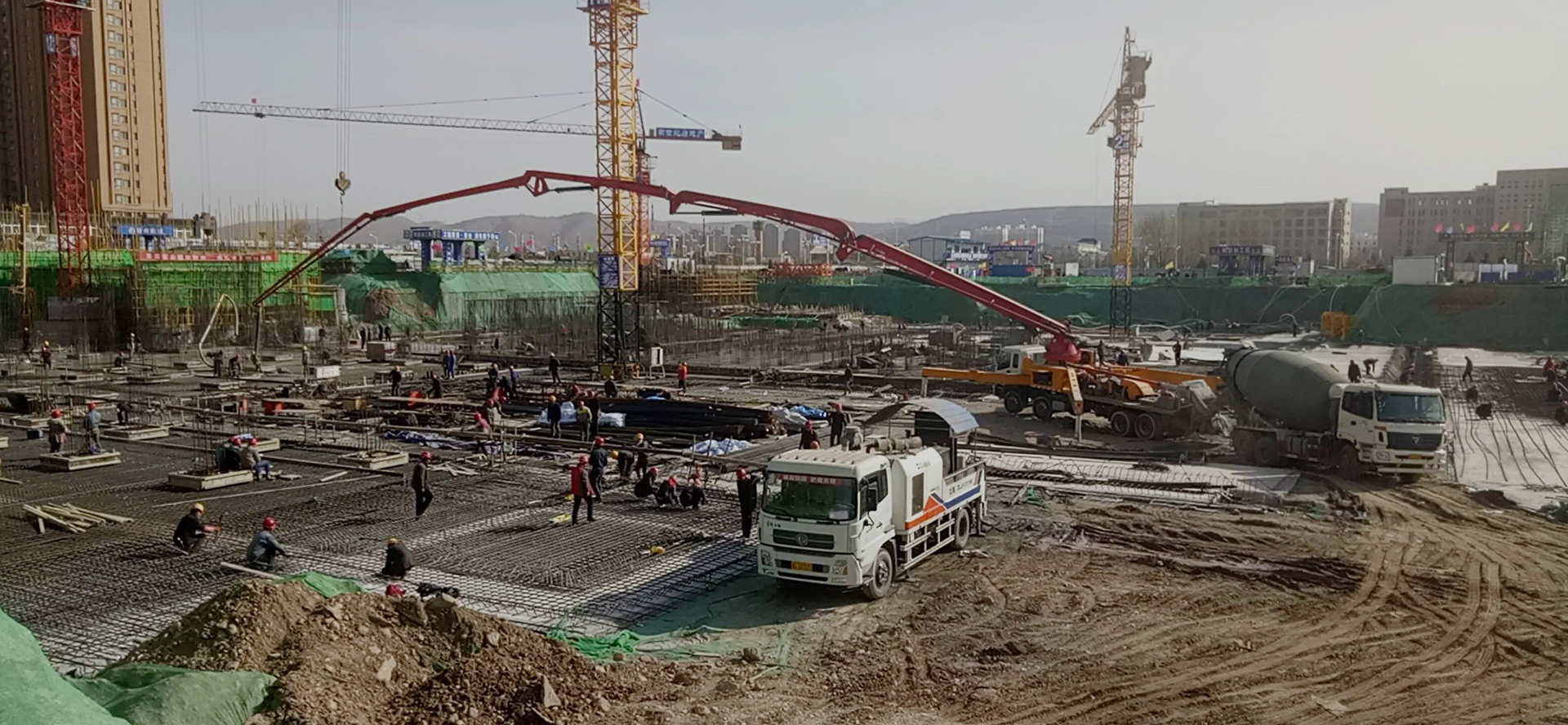 Concrete pumping construction